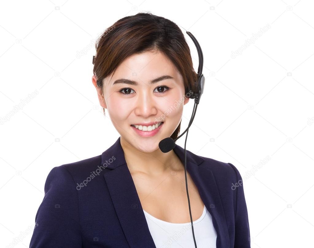 Asian female customer services operator