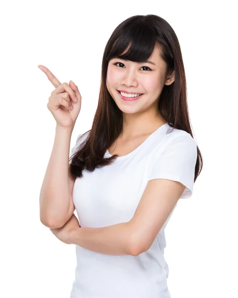 Asian young woman in white t-shirt — Stock Photo, Image