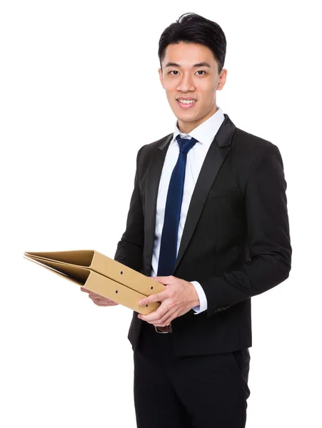 Businessman holding  documents — Stock Photo, Image