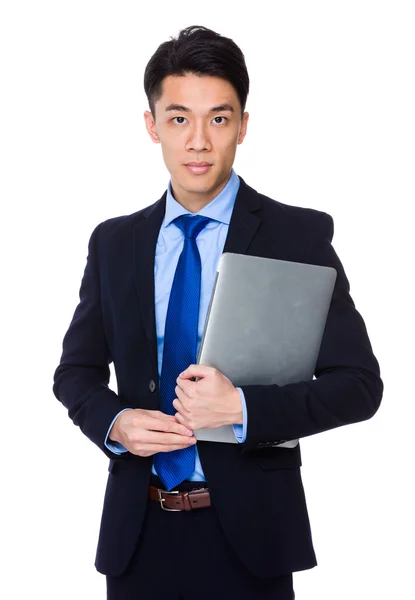 Zakenman met laptop computer — Stockfoto