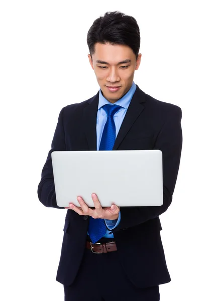 Businessman using  computer — Stock Photo, Image
