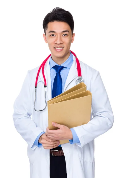 Doctor holding  folders — Stock Photo, Image