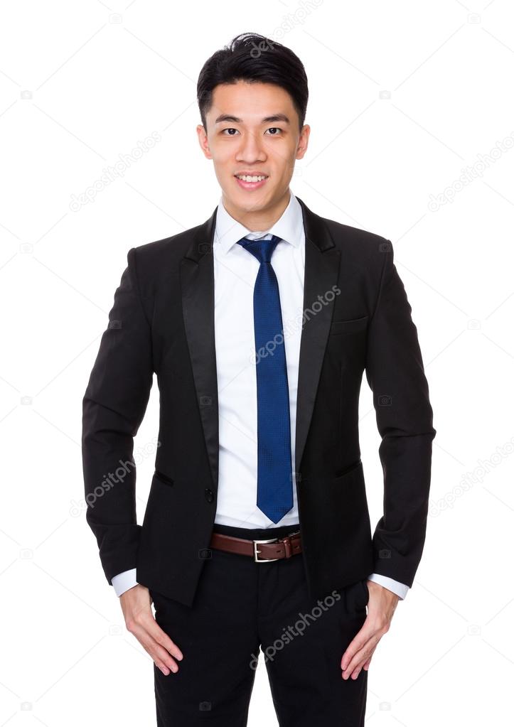 Asian  Businessman posing