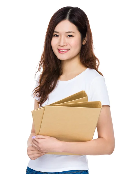 Woman holding  folders — Stock Photo, Image