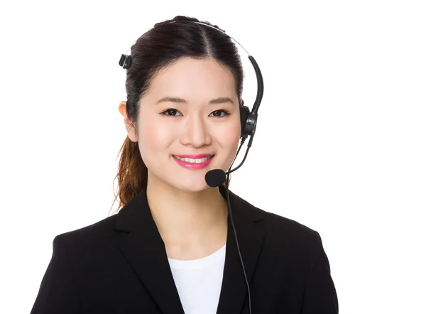 Customer services representative smiling — Stock Photo, Image