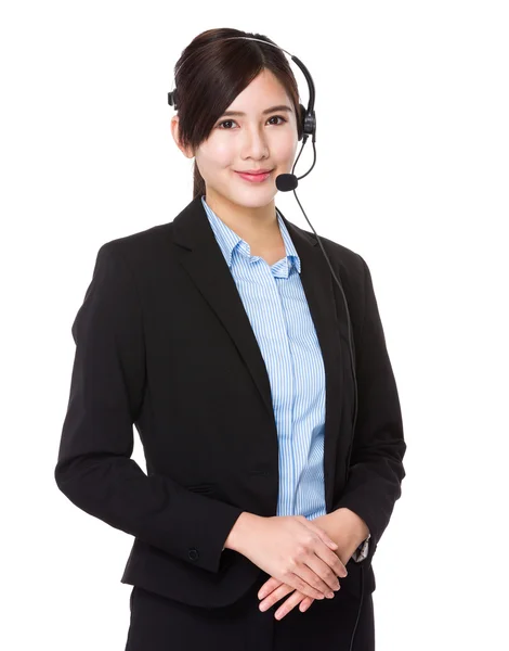 Customer services operator with headset — Stock Photo, Image