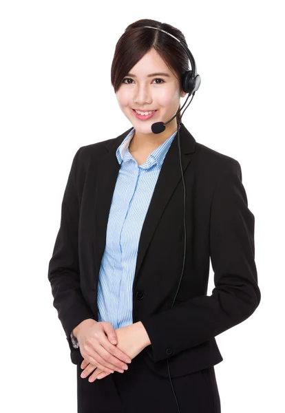 Customer services operator with headset — Stock Photo, Image