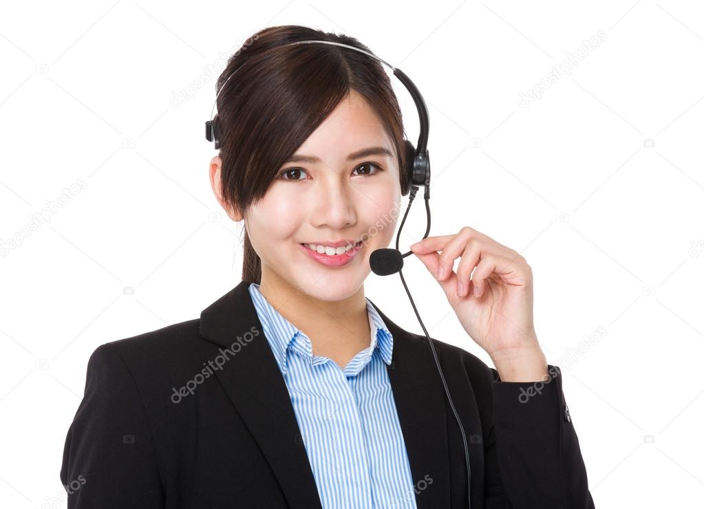 customer services operator with headset