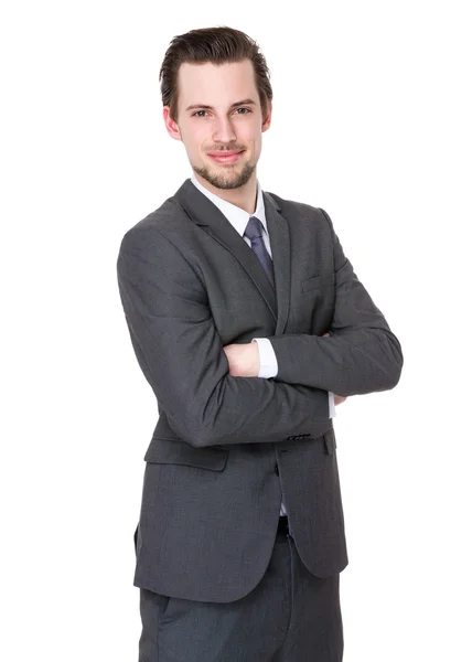 Young caucasian businessman in business suit — Stock Photo, Image