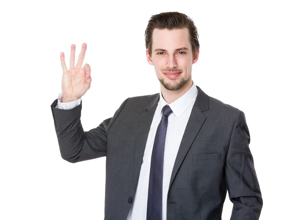 Young caucasian businessman in business suit — Stock Photo, Image
