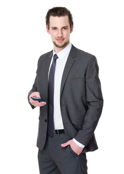 Giovane uomo d'affari caucasico in abito da lavoro — Foto Stock