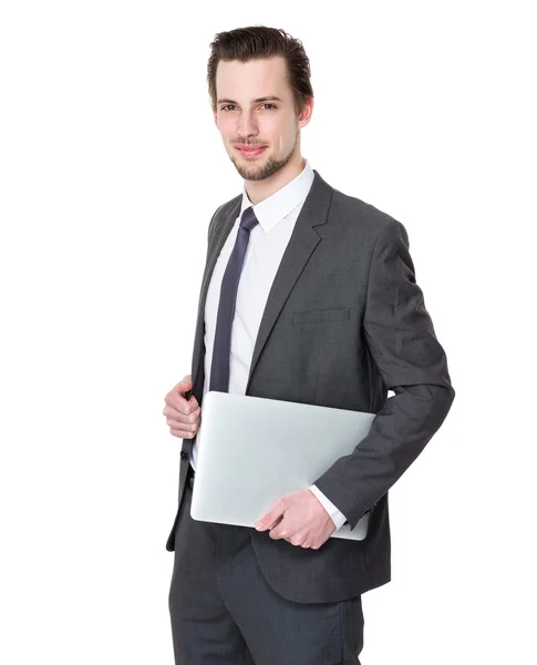 Young caucasian businessman in business suit — Stock Photo, Image