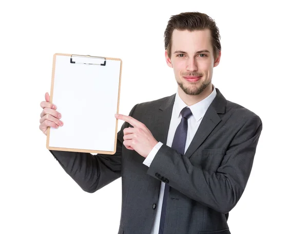 Young caucasian businessman in business suit — Stock Photo, Image