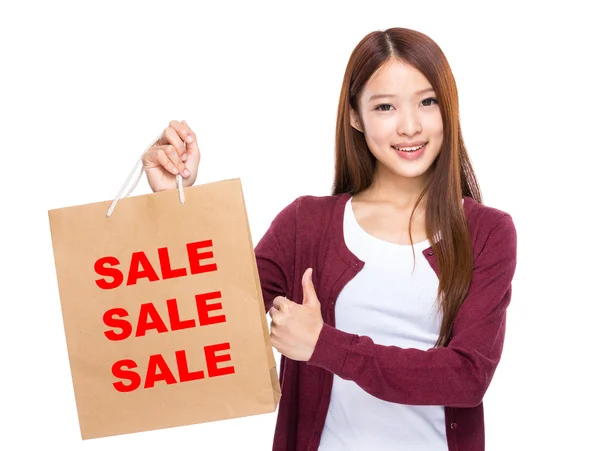 Young Woman holding  shopping bag — Stock Photo, Image