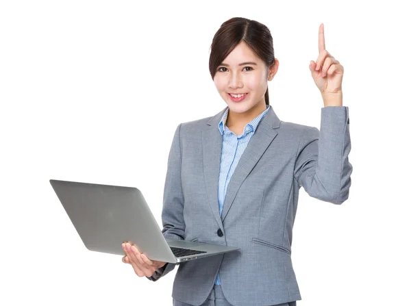 Businesswoman using  laptop computer — Stock Photo, Image