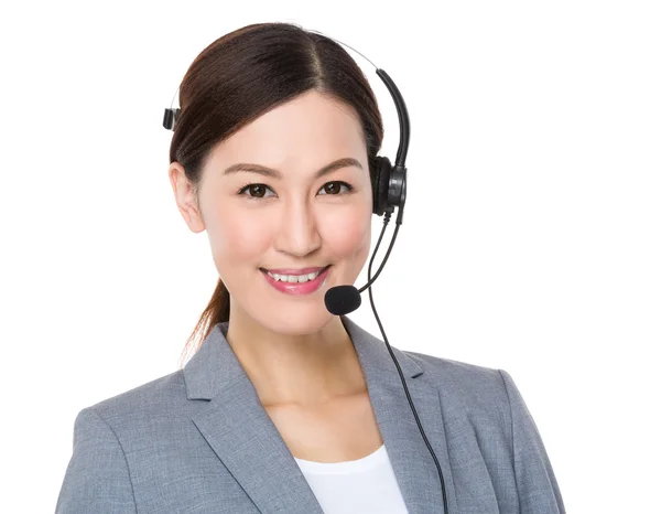 Operador de servicio al cliente con auriculares — Foto de Stock