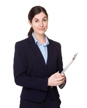 Beyaz esmer iş kadını iş kıyafeti