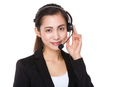 Asyalı kadın müşteri hizmetleri operatör