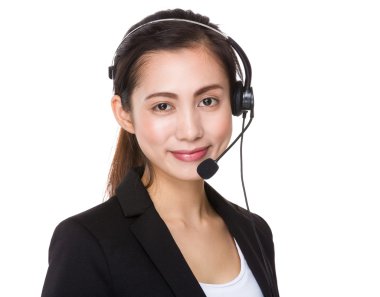 Asyalı kadın müşteri hizmetleri operatör