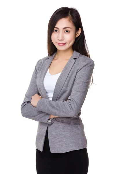 Jeune femme d'affaires asiatique en costume d'affaires — Photo