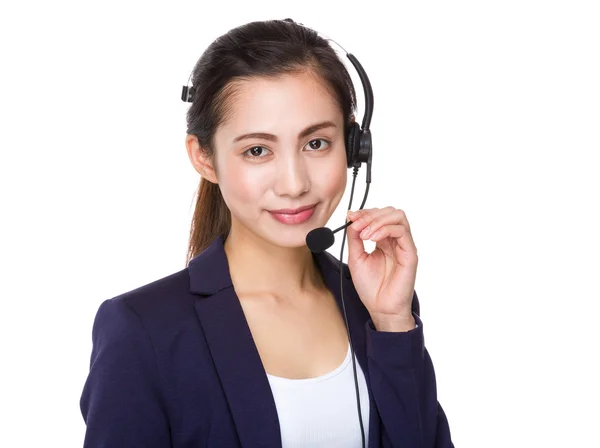 Asian female customer services operator — Stock Photo, Image