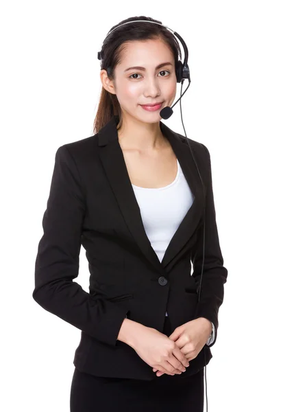 Asian female customer services operator — Stock Photo, Image