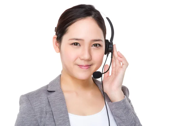 Asian female customer services operator — Stock Photo, Image