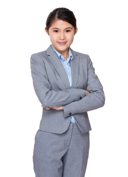 Jeune femme d'affaires asiatique en costume d'affaires — Photo