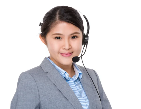 Asian female customer services operator — Stock Photo, Image