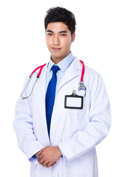 Asian handsome doctor in white coat — Stock Photo, Image