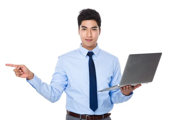 Asiático bonito homem de negócios em camisa azul — Fotografia de Stock