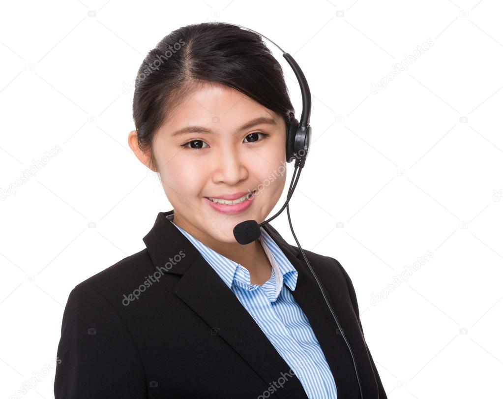 asian female customer services operator