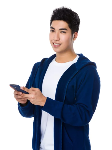 Asiatico giovane uomo in blu maglione — Foto Stock