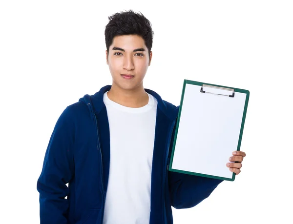 Asian young man in blue sweater Royalty Free Stock Photos