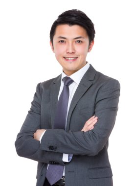 İş takım elbiseli genç Asyalı işadamı