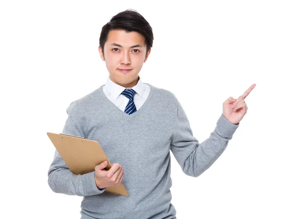 Young asian businessman in grey sweater — Stock Photo, Image