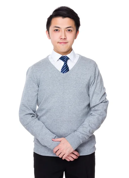 Asiatique jeune homme d'affaires en gris pull — Photo