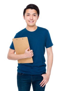 Mavi t-shirt Asya genç adam