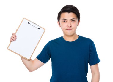 Mavi t-shirt Asya genç adam