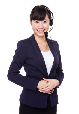 Asyalı kadın müşteri hizmetleri operatör