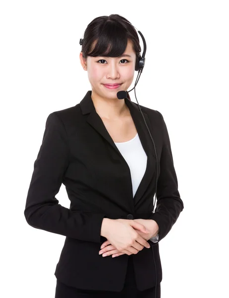 Aziatische vrouwelijke klant diensten exploitant — Stockfoto