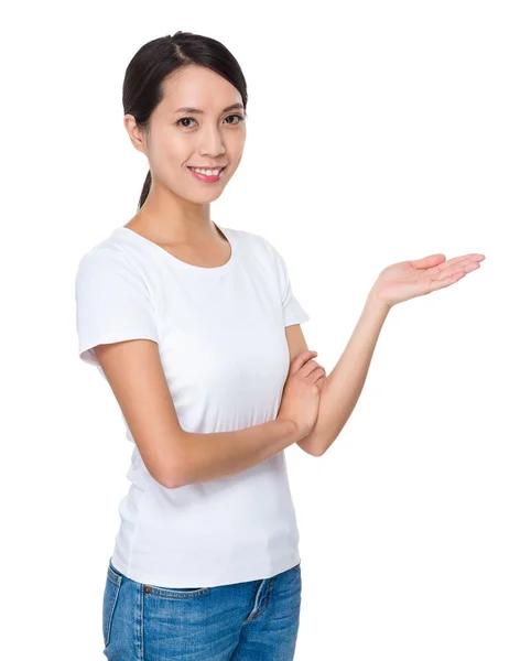 Asian young woman in white t-shirt Royalty Free Stock Photos