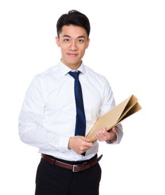 yakışıklı Asya iş adamı beyaz gömlek