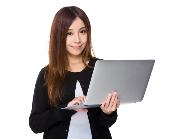 Asian young woman in black cardigan — Stock Photo, Image