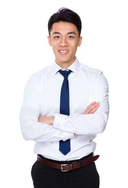 Guapo asiático hombre de negocios en blanco camisa — Foto de Stock