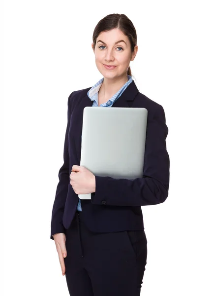 Junge kaukasische Geschäftsfrau im Business-Anzug — Stockfoto