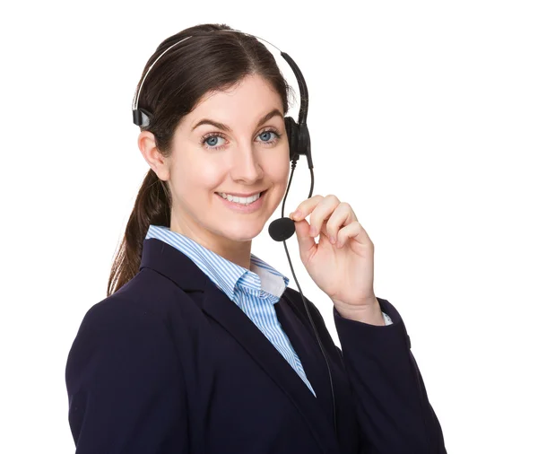 Kulaklık ile müşteri hizmetleri operatör — Stok fotoğraf