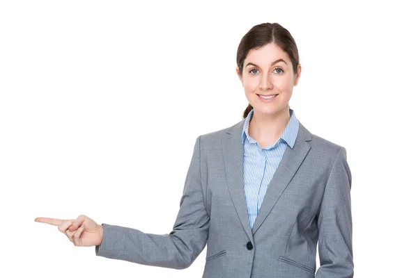 Young caucasian businesswoman in business suit — Stock Photo, Image