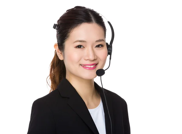 Call center agent met headset — Stockfoto