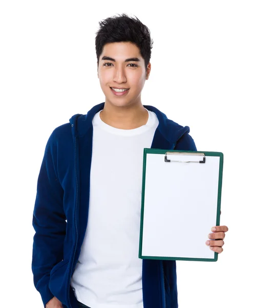 Asiatische schöner Mann in blauem Pullover — Stockfoto